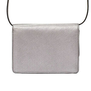 Prada 42 Clutch Shoulder Silver Pochette Saffiano 560 Crossbody Wallet